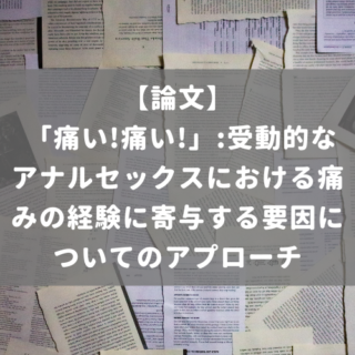 「痛い!痛い!」:受動的なアナルセックスにおける痛みの経験に寄与する要因についてのアプローチ